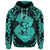 Custom Hawaii Anchor Hibiscus Flower Vintage Hoodie Turquoise - Polynesian Pride