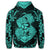 Hawaii Anchor Hibiscus Flower Vintage Zip Hoodie Turquoise - Polynesian Pride