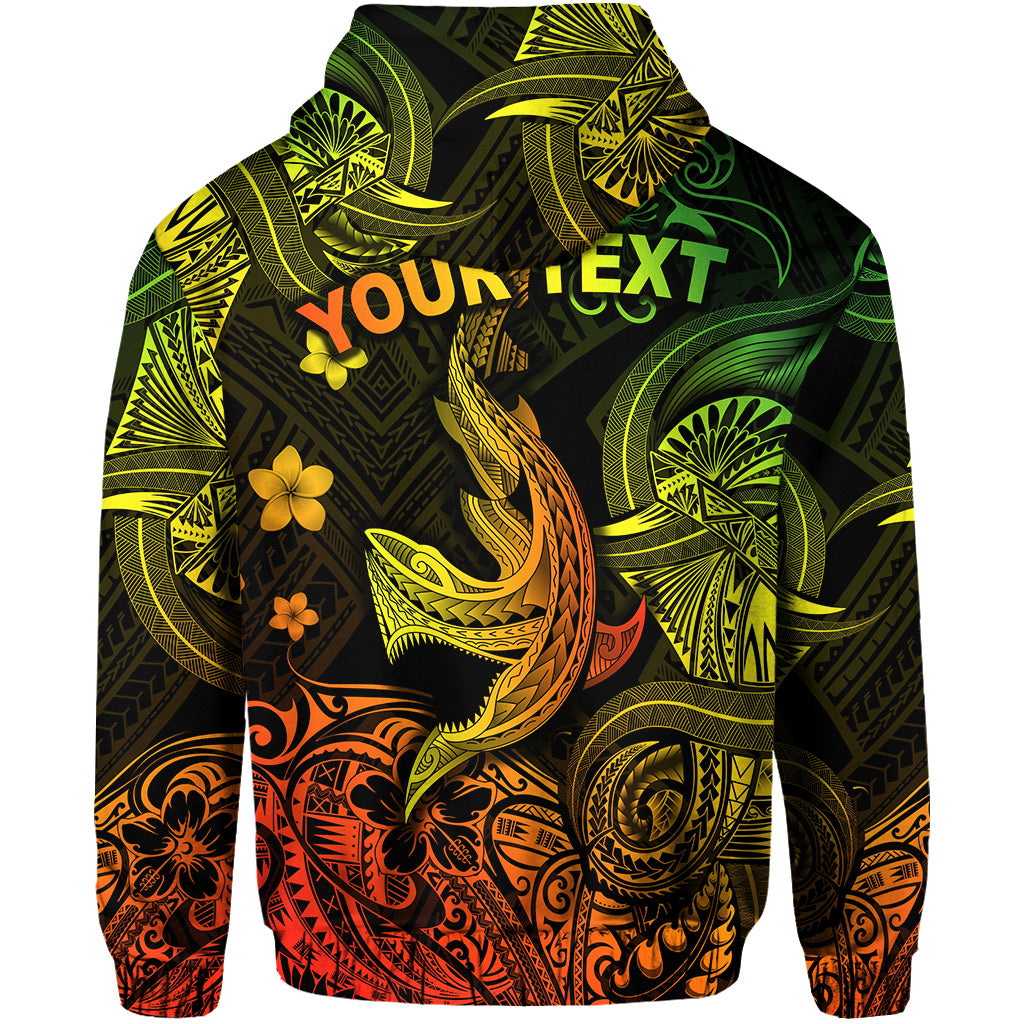 Custom Hawaii Angry Shark Polynesian Zip Hoodie Unique Style Reggae LT8 - Polynesian Pride