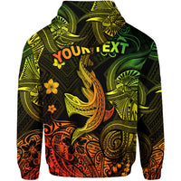 Custom Hawaii Angry Shark Polynesian Zip Hoodie Unique Style Reggae LT8 - Polynesian Pride