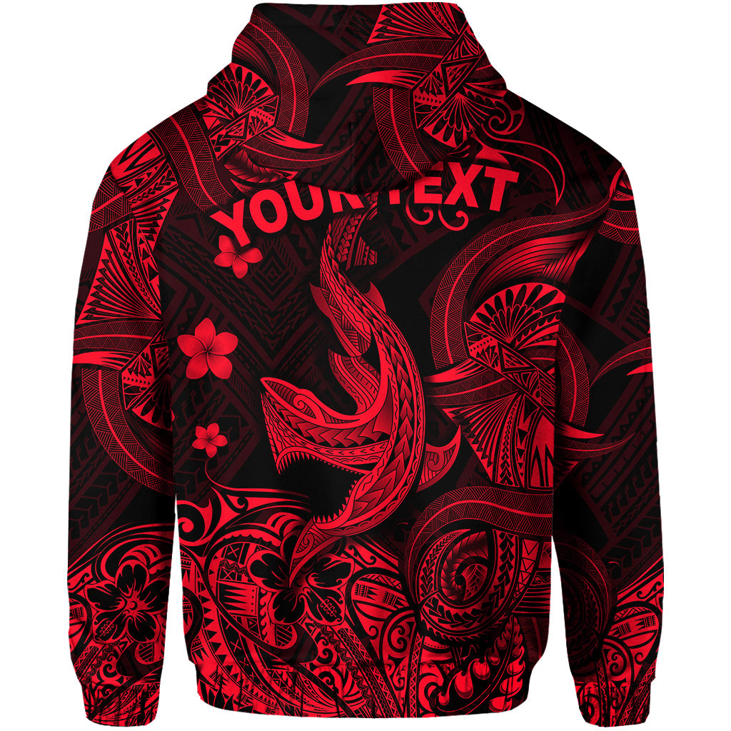 Custom Hawaii Shark Angry Polynesian Zip Hoodie Unique Style Red LT8 - Polynesian Pride