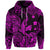 Hawaii Angry Shark Polynesian Zip Hoodie Unique Style Pink LT8 - Polynesian Pride