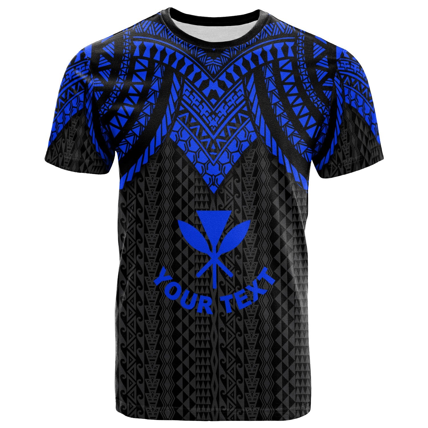 Hawaii Custom T Shirt Polynesian Armor Style Blue Unisex Blue - Polynesian Pride