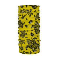 Hawaii Bandana Polynesian Turtle Palm And Sea Pebbles Yellow One Size Yellow - Polynesian Pride