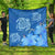 Hawaii Blue Hibiscus Turtle Polynesian Premium Quilts - AH Black - Polynesian Pride