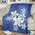 Hawaii Blue Plumeria Premium Blankets - AH - Polynesian Pride