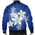 Hawaii Blue Plumeria Bomber Jacket - AH - Polynesian Pride