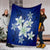 Hawaii Blue Plumeria Premium Blankets - AH - Polynesian Pride