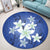 Hawaii Blue Plumeria Round Carpet - AH - Polynesian Pride