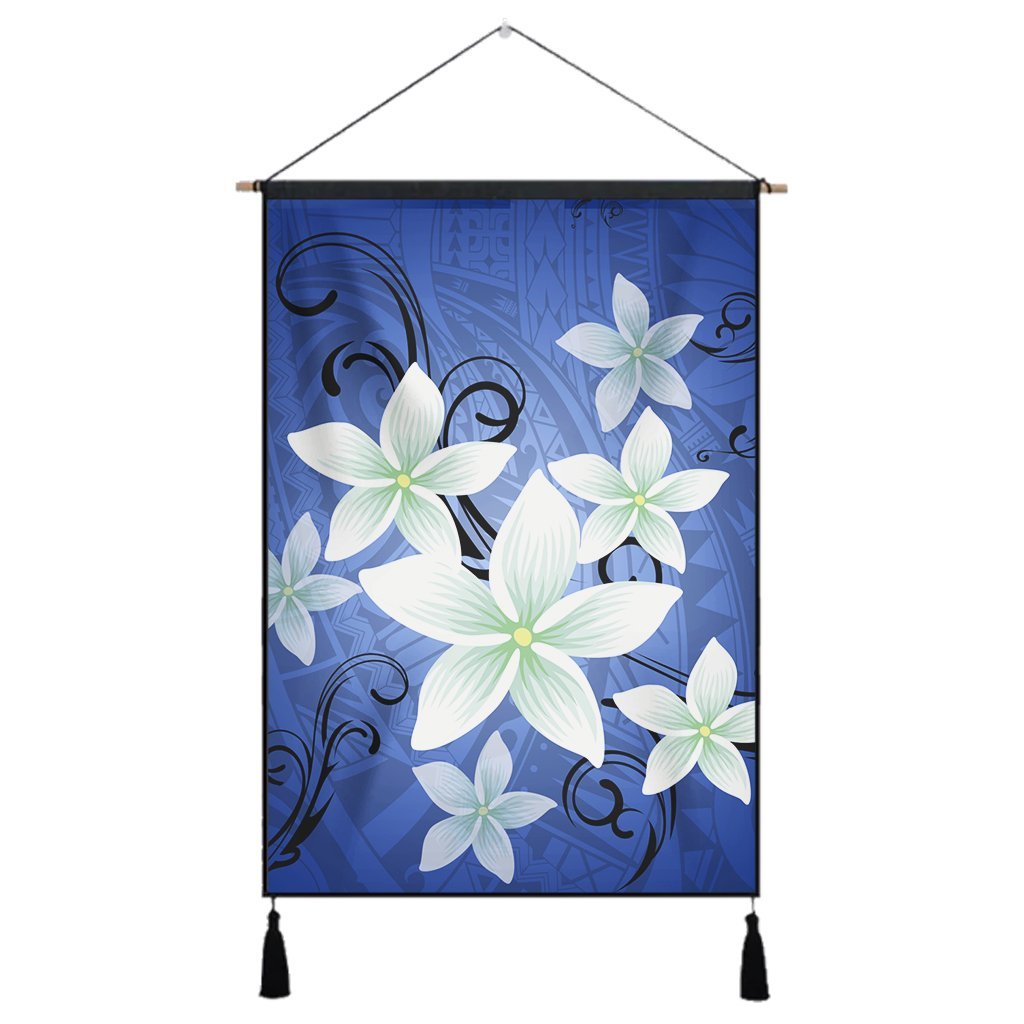 Hawaii Blue Plumeria Hanging Poster - AH Hanging Poster Cotton And Linen - Polynesian Pride