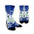 Hawaii Blue Plumeria Crew Socks - AH Crew Socks White - Polynesian Pride