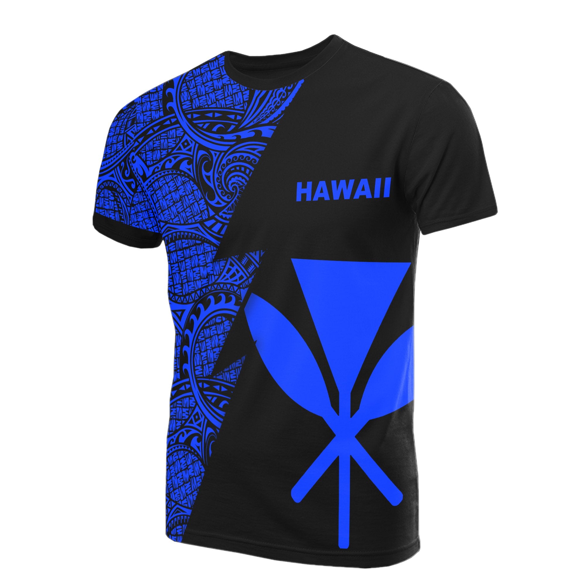 Hawaii T Shirt Polynesian Patter Blue Flash Style Unisex Blue - Polynesian Pride