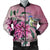 Hawaii Clematis Humming Bird Bomber Jacket - AH Black Unisex - Polynesian Pride