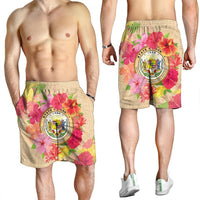 Hawaii Coat Of Arm Hibiscus Men's Shorts - AH - Polynesian Pride