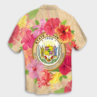 Hawaii Coat Of Arm Hibiscus Hawaiian Shirt - AH - Polynesian Pride