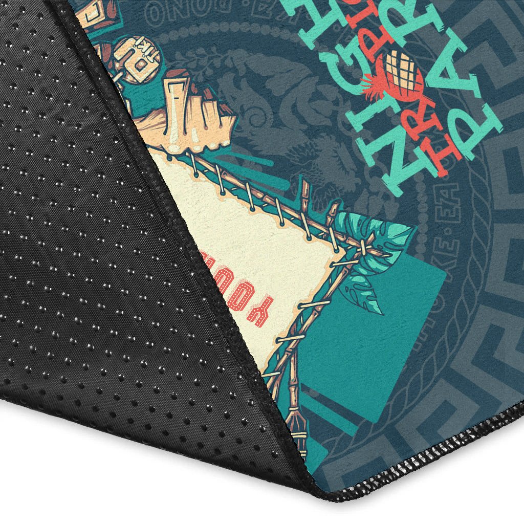 Hawaii Custom Personalized Area Rug - Tiki DJ Party - Polynesian Pride