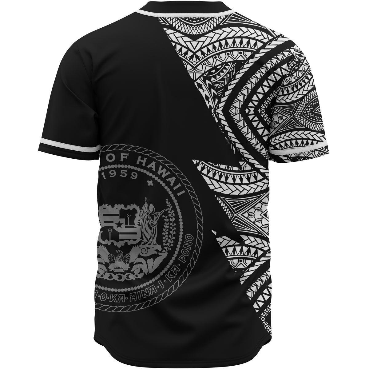 Hawaii Custom Personalized Baseball Shirt - Flash Style White - Polynesian Pride