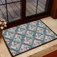 Hawaii Exotic Tropical Flowers In Pastel Colors Hawaii Door Mat Door Mat Black - Polynesian Pride