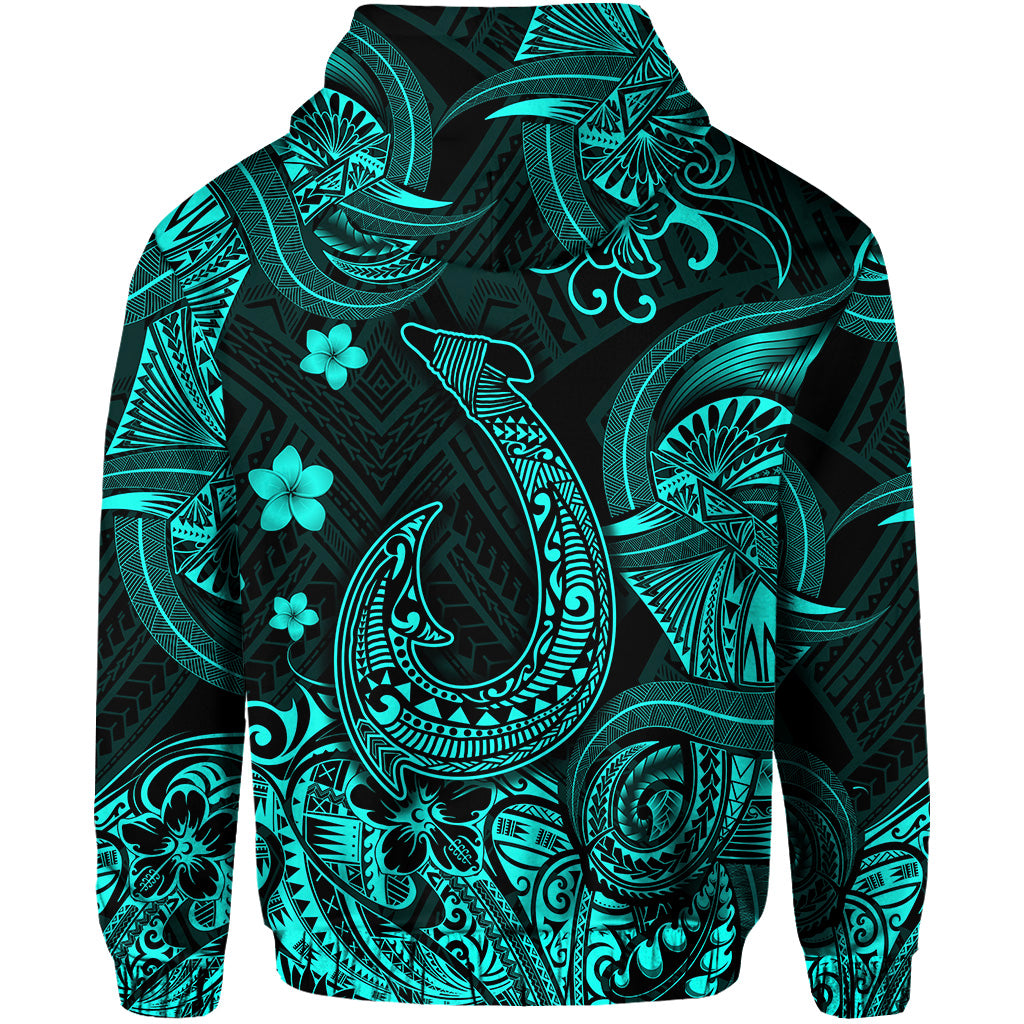 Hawaii Fish Hook Polynesian Hoodie Unique Style Turquoise LT8 - Polynesian Pride