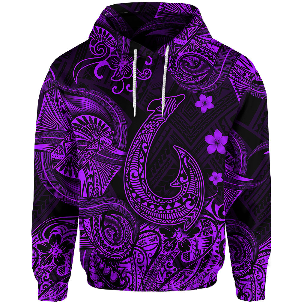 Hawaii Fish Hook Polynesian Hoodie Unique Style Purple LT8 - Polynesian Pride