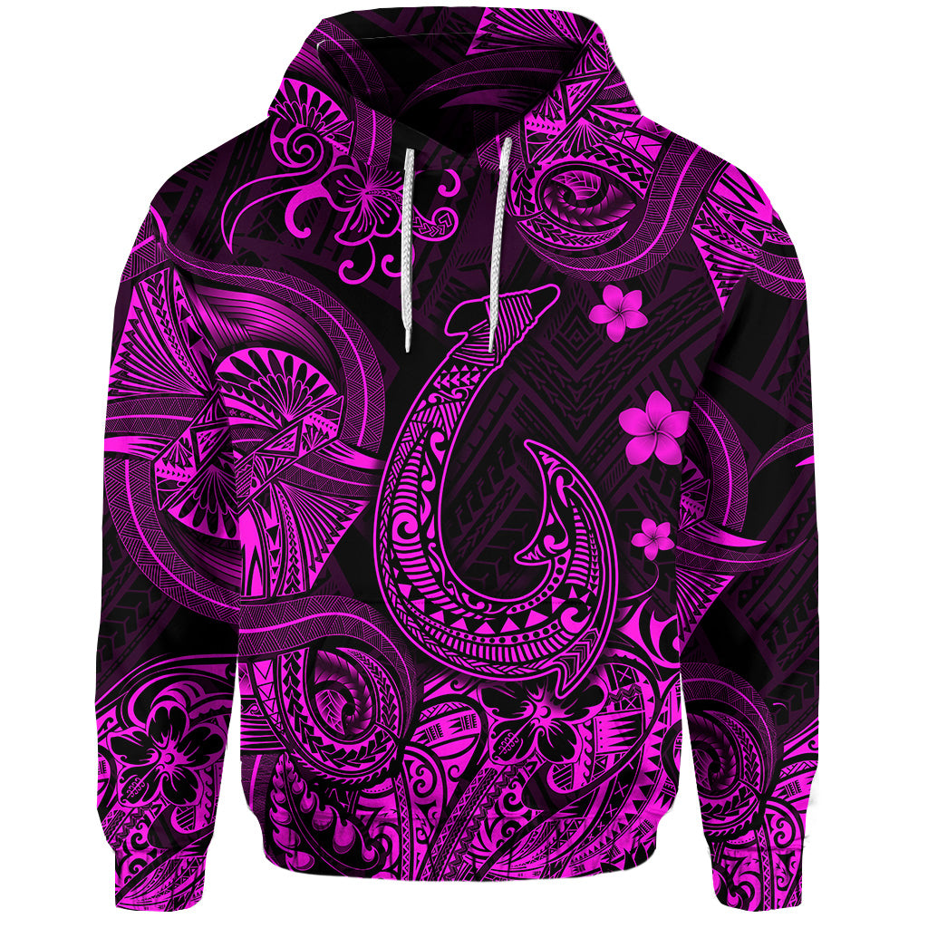 Custom Hawaii Fish Hook Polynesian Hoodie Unique Style Pink LT8 - Polynesian Pride