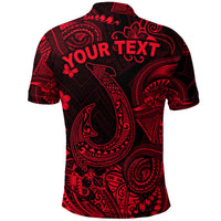 Custom Hawaii Fish Hook Polynesian Polo Shirt Unique Style Red LT8 - Polynesian Pride