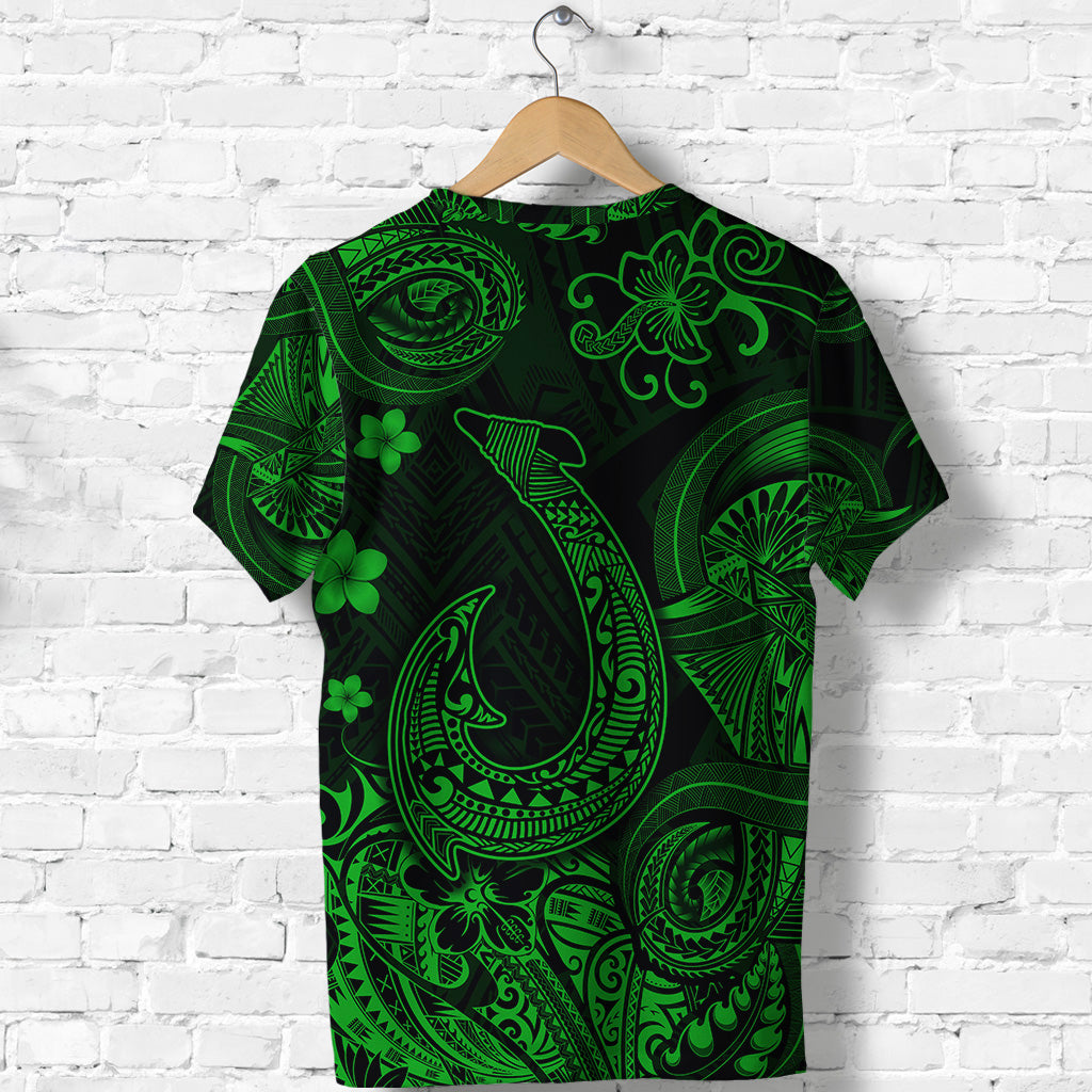 Hawaii Fish Hook Polynesian T Shirt Unique Style Green LT8 - Polynesian Pride