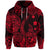 Hawaii Fish Hook Polynesian Zip Hoodie Unique Style Red LT8 - Polynesian Pride