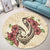 Hawaii Fish Hook Hibiscus Plumeria Polynesian Round Carpet - AH - Polynesian Pride