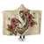 Hawaii Fish Hook Hibiscus Plumeria Polynesian Hooded Blanket - AH Hooded Blanket White - Polynesian Pride