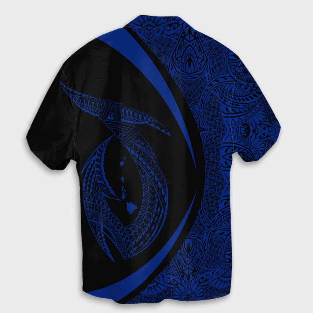 Hawaii Fish Hook Polynesian Hawaiian Shirt - Circle Style Blue - AH - Polynesian Pride