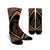 Hawaii Fish Hook Polynesian Crew Socks - Circle Style Gold - AH Crew Socks White - Polynesian Pride