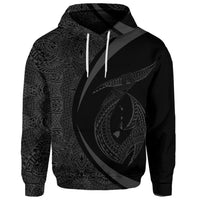 Custom Hawaii Fish Hook Polynesian Hoodie Circle Style Gray - Polynesian Pride