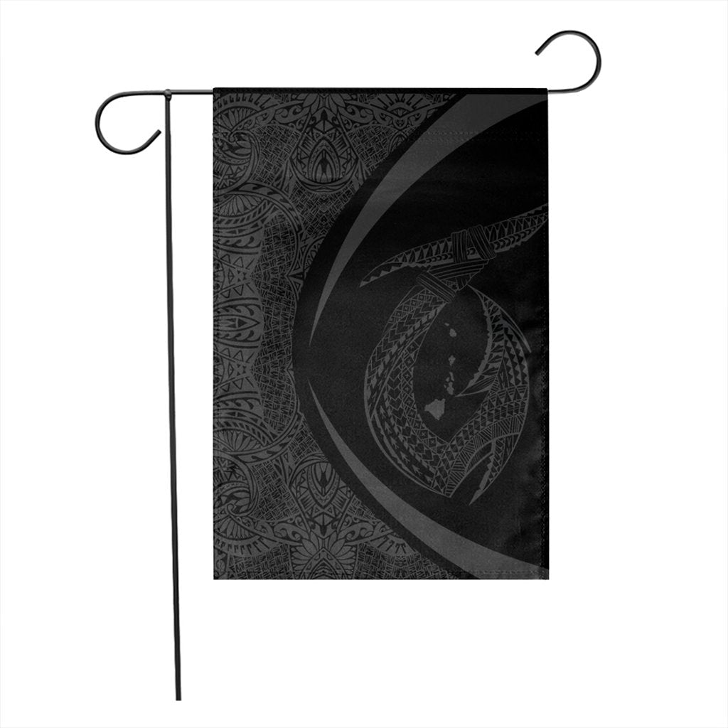 Hawaii Fish Hook Polynesian Flag - Circle Style Gray - AH - Polynesian Pride