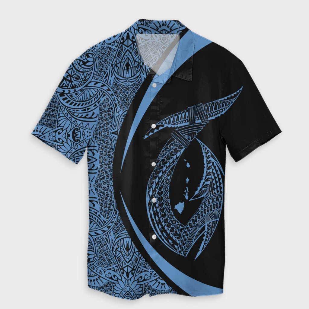 Hawaii Fish Hook Polynesian Hawaiian Shirt - Circle Style Pastel - AH Unisex Black - Polynesian Pride