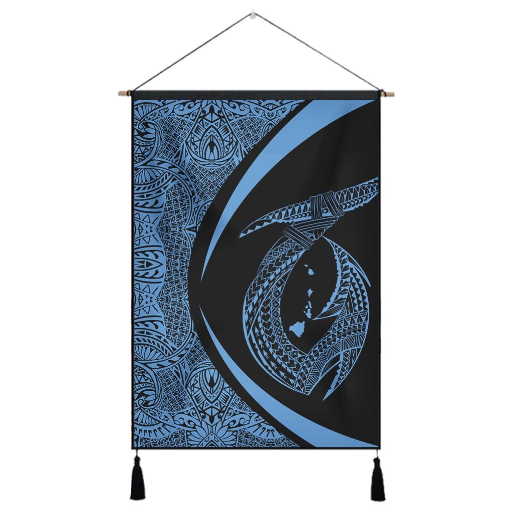 Hawaii Fish Hook Polynesian Hanging Poster - Circle Style Pastel - AH Hanging Poster Cotton And Linen - Polynesian Pride