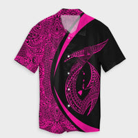 Hawaii Fish Hook Polynesian Hawaiian Shirt - Circle Style Pink - AH Unisex Black - Polynesian Pride