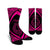 Hawaii Fish Hook Polynesian Crew Socks - Circle Style Pink - AH Crew Socks White - Polynesian Pride