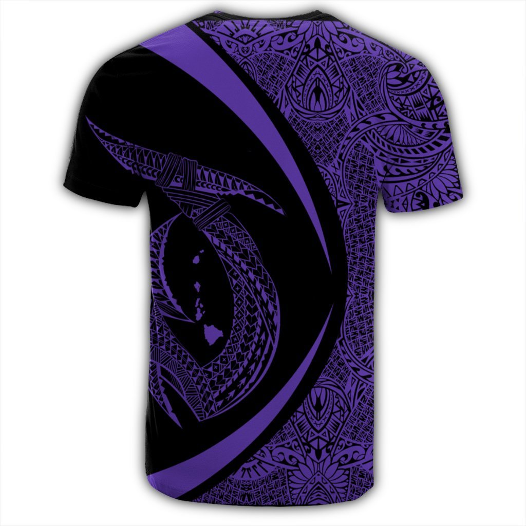 Hawaii Fish Hook Polynesian T Shirt Circle Style Purple - Polynesian Pride