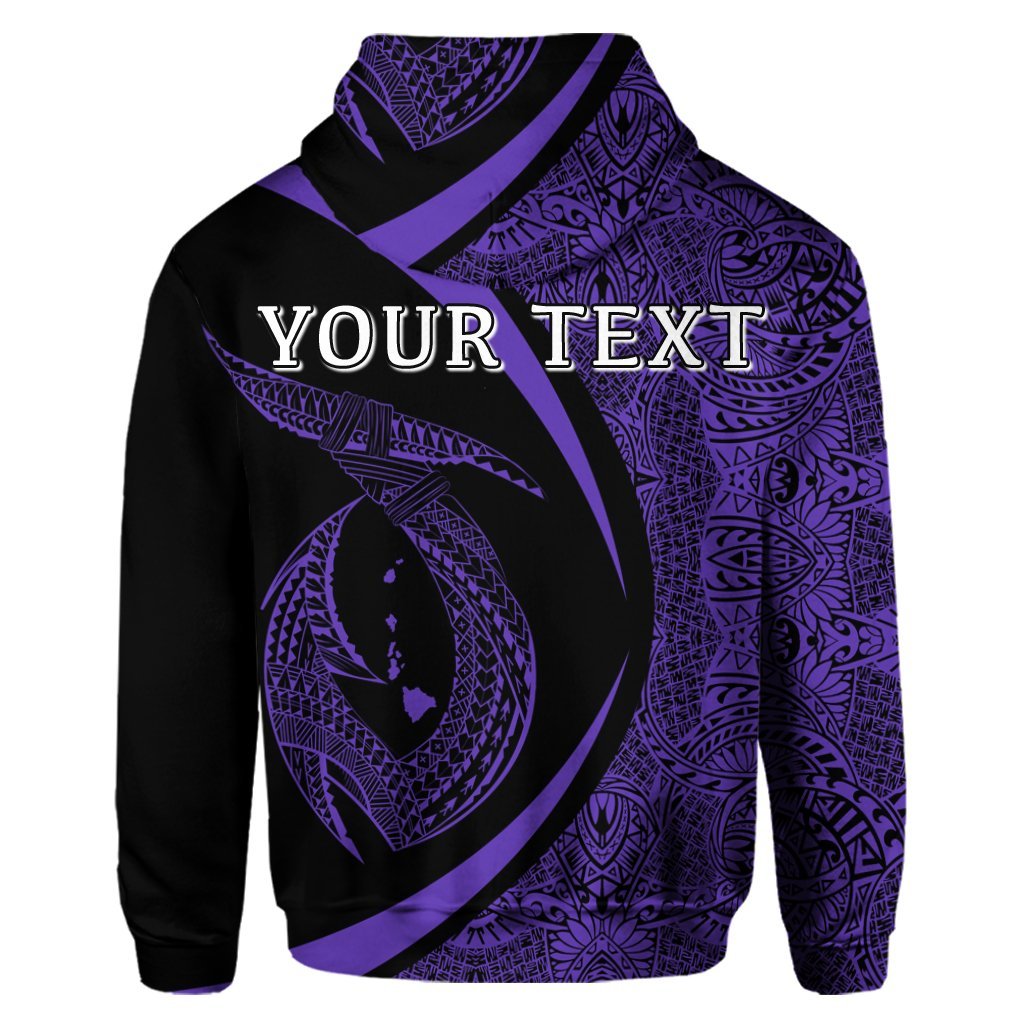 Custom Hawaii Fish Hook Polynesian Hoodie Circle Style Purple - Polynesian Pride