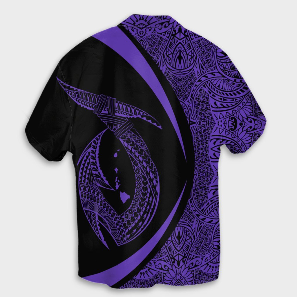 Hawaii Fish Hook Polynesian Hawaiian Shirt - Circle Style Purple - AH - Polynesian Pride