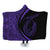 Hawaii Fish Hook Polynesian Hooded Blanket - Circle Style Purple - AH Hooded Blanket White - Polynesian Pride