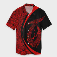 Hawaii Fish Hook Polynesian Hawaiian Shirt - Circle Style Red - AH Unisex Black - Polynesian Pride