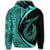 Hawaiian Fish Hook Polynesian Hoodie Circle Style Turquoise - Polynesian Pride