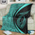 Hawaii Fish Hook Polynesian Premium Blankets - Circle Style Turquoise - AH - Polynesian Pride