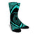 Hawaii Fish Hook Polynesian Crew Socks - Circle Style Turquoise - AH - Polynesian Pride