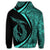 Hawaiian Fish Hook Polynesian Hoodie Circle Style Turquoise - Polynesian Pride