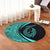 Hawaii Fish Hook Polynesian Round Carpet - Circle Style Turquoise - AH - Polynesian Pride