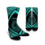 Hawaii Fish Hook Polynesian Crew Socks - Circle Style Turquoise - AH Crew Socks White - Polynesian Pride