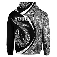 Custom Hawaii Fish Hook Polynesian Hoodie Circle Style White - Polynesian Pride